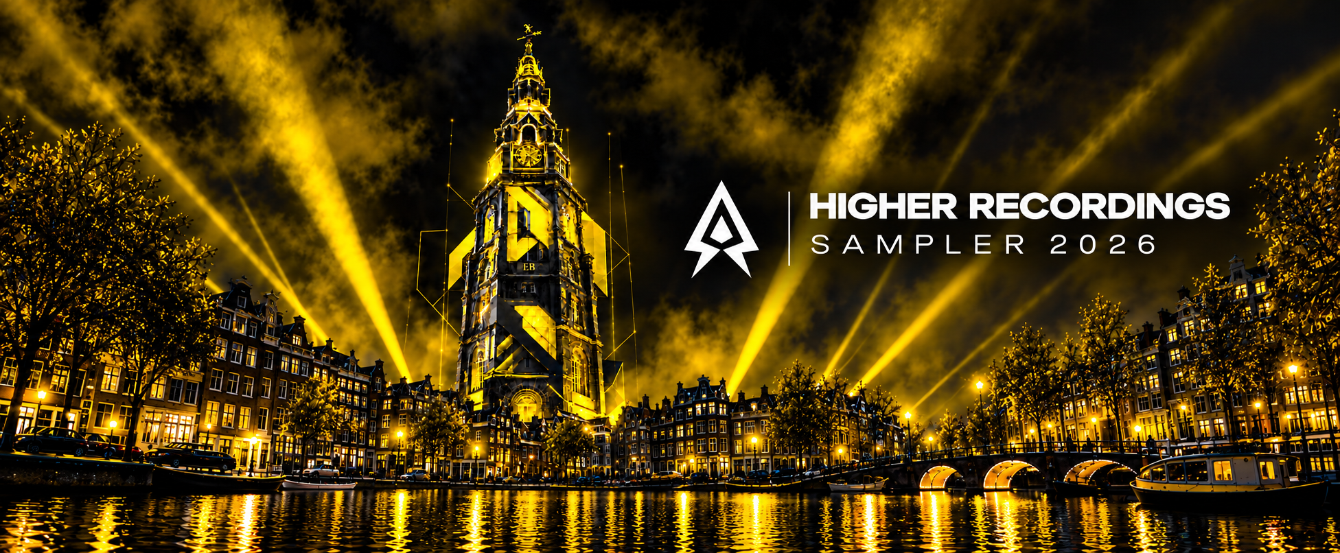 Higher Recordings Sampler 2026 — Amsterdam canal night artwork